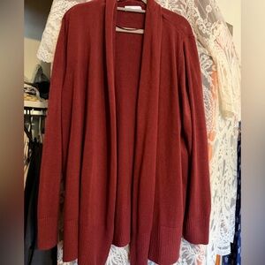 croft & barrow Open-Front Cardigan Sweater - Deep Rust